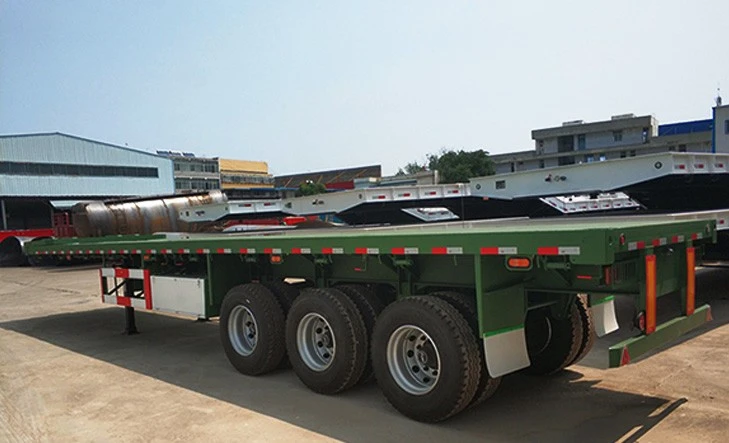 Remorque à plat de conteneur de vente chaude de la Chine à 3 essieux avec une qualité durable