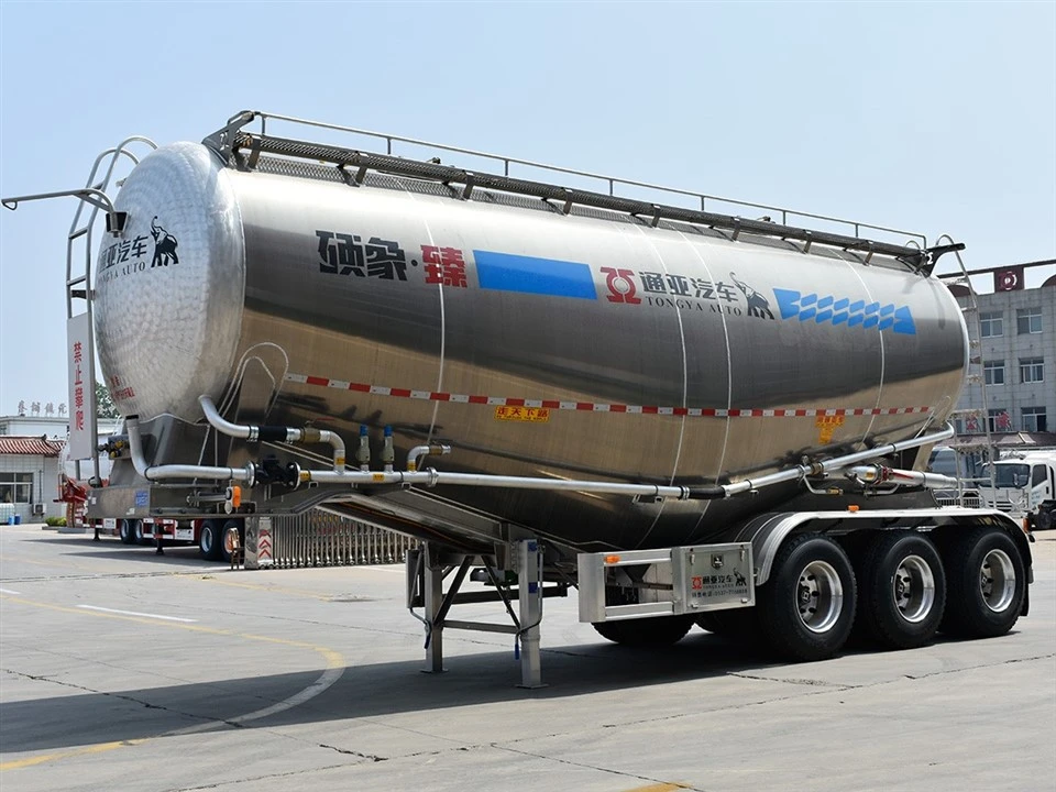 Semi-remorque de pétrolier en ciment en aluminium 40T