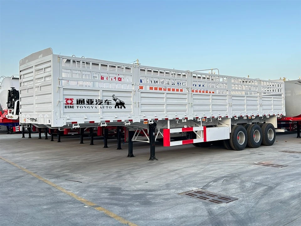 Semi-remorque de clôture de transport de marchandises en vrac 40T