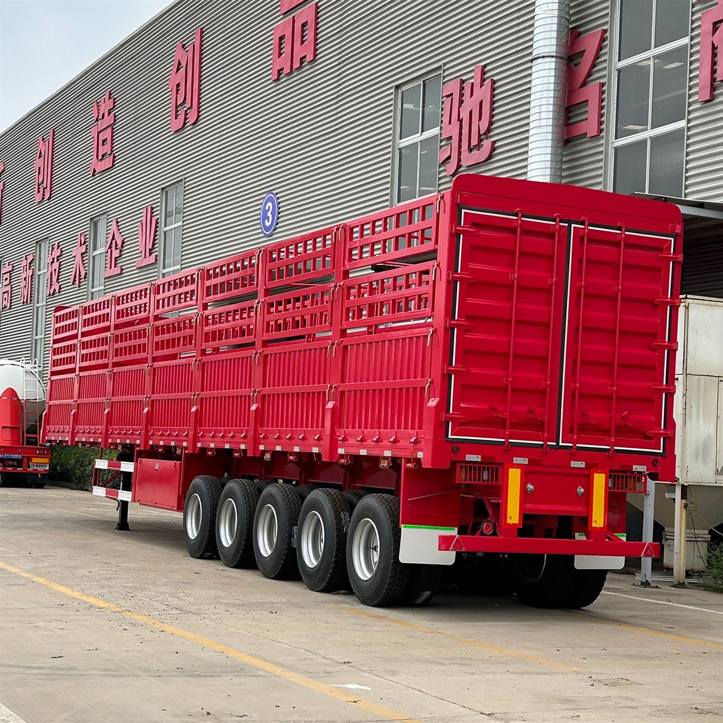 5 semi-remorque de paroi latérale de barrière de transport de marchandises en vrac de l